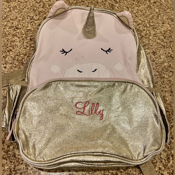 Pottery Barn Kids Emily & Merit Unicorn Backpack AND Lunchbox "Lilly" - Picture 2 of 8